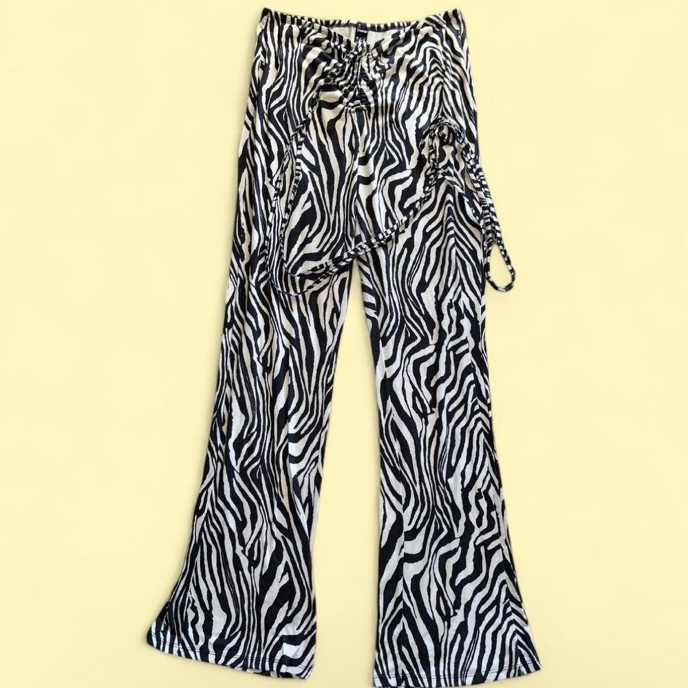 Zebra Print Flare Pants